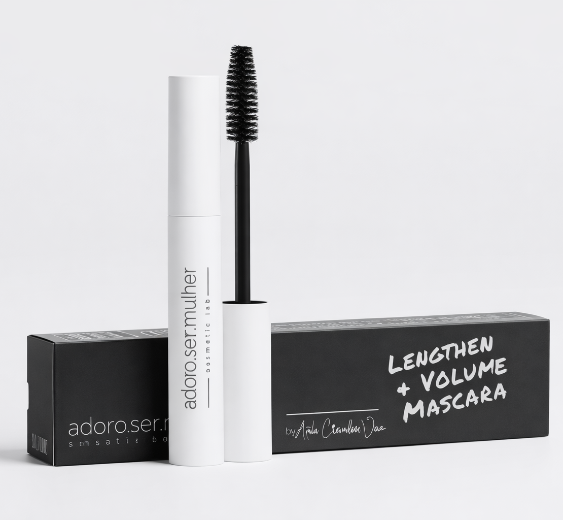 🖤 Máscara Alongadora & Volumizadora com Péptidos – Preto Intenso