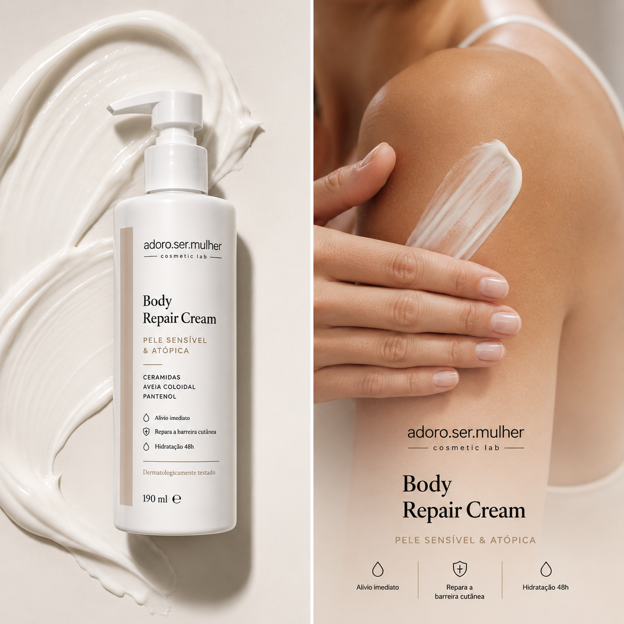 Creme Corpo Pele Sensível e Atópica | Hidratação Profunda Natural - Image 3