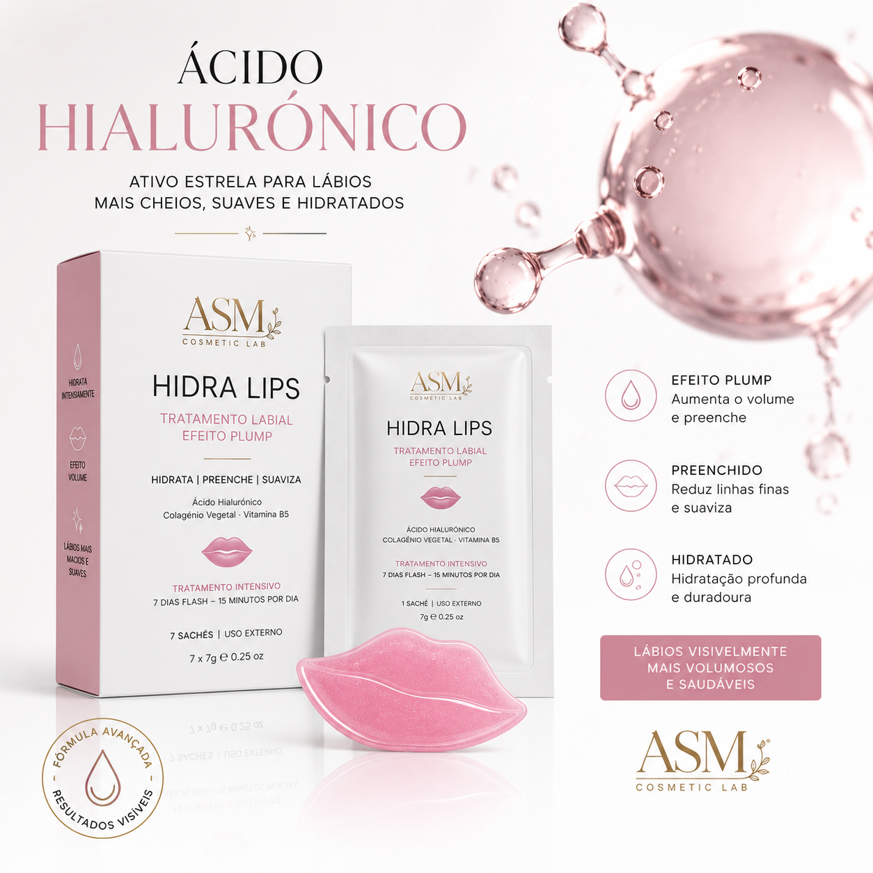 Hidra Lips – Máscara Labial com Ácido Hialurónico | Efeito Plump 7 Dias - Image 2