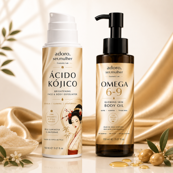 Duo esfoliante iluminador + óleo corporal