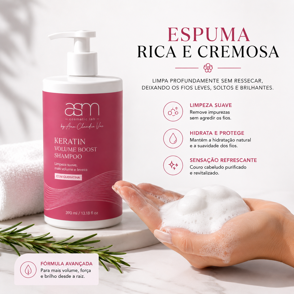 Champô Keratina Volume Boost 390ml – Cabelo com mais corpo e vitalidade - Image 4